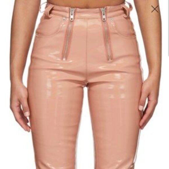 Women Pants & Jumpsuits Pink Vinyl Frey Trousers - Picture 2 of 4
